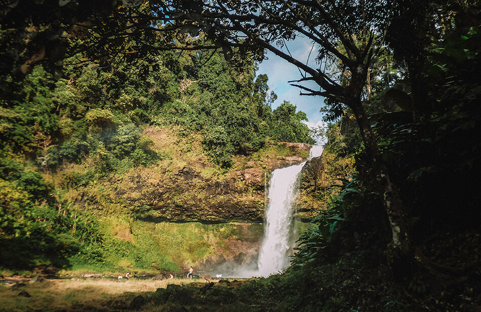 Swimming at the base of Tad Itou at the Bolaven Plateau