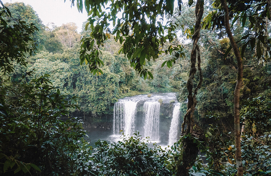 Viewpoint of Tad Champi while hiking down to its base