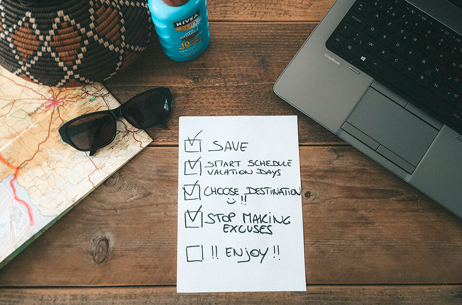 Checklist to travel while working a full time job