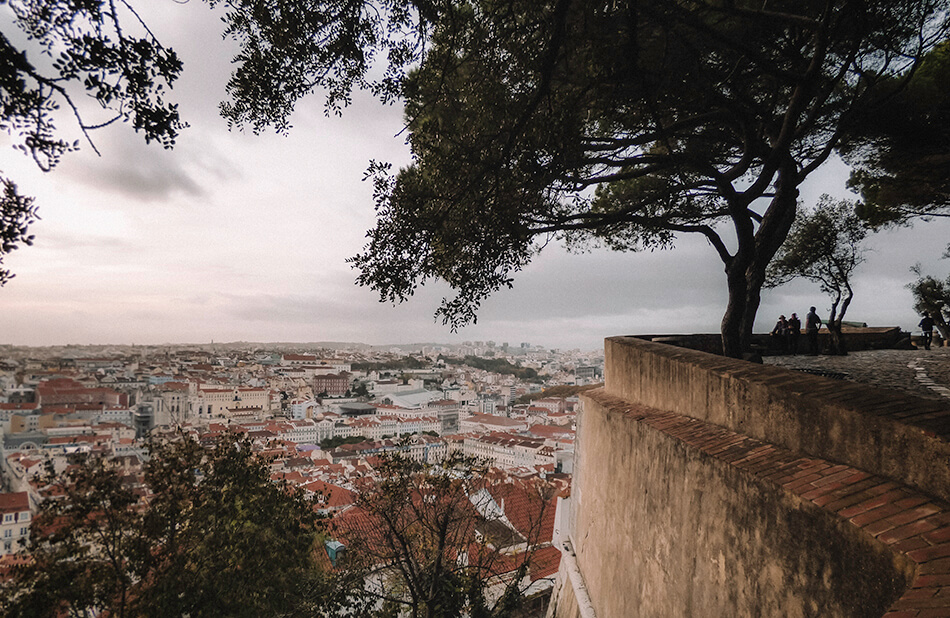 Amazing panoramas from the terrace of Castle Sao Jorge, Lisbon