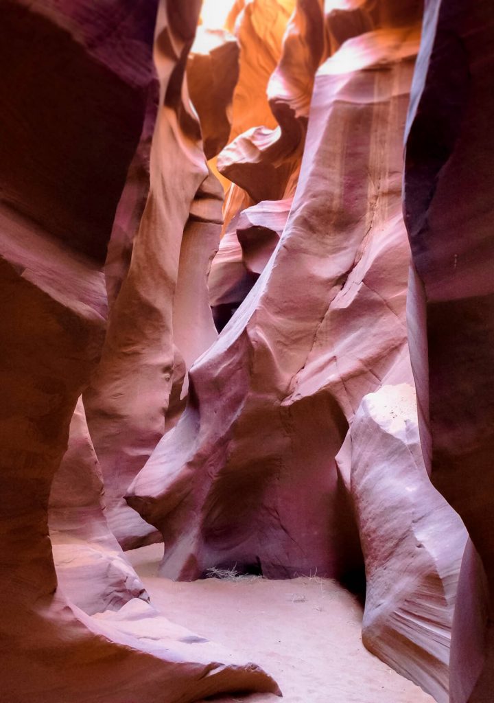 Bizzare rock formations while walking through Lower Antelope Canyon