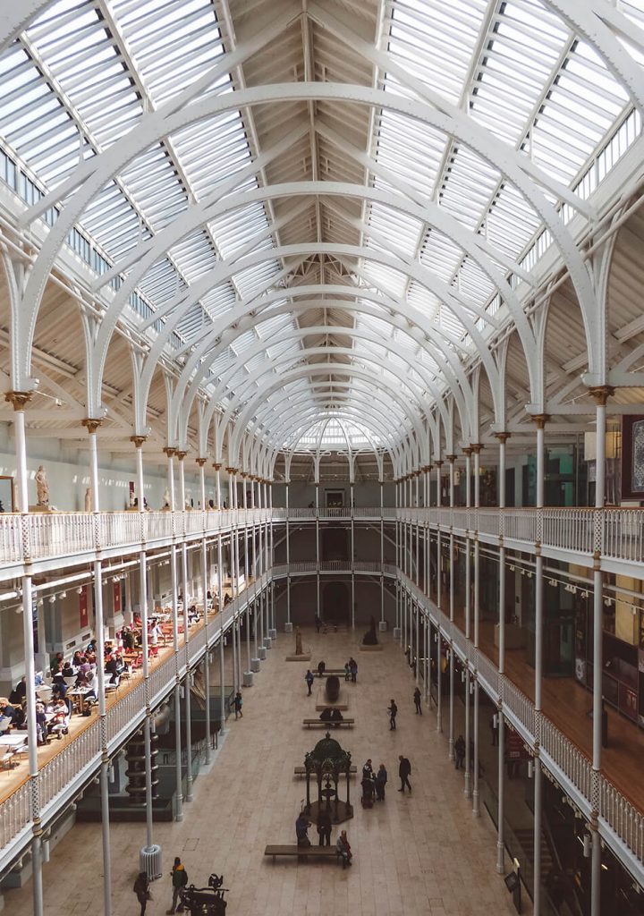 The iron cast interior of the National Museum of Scotland in Edinburgh