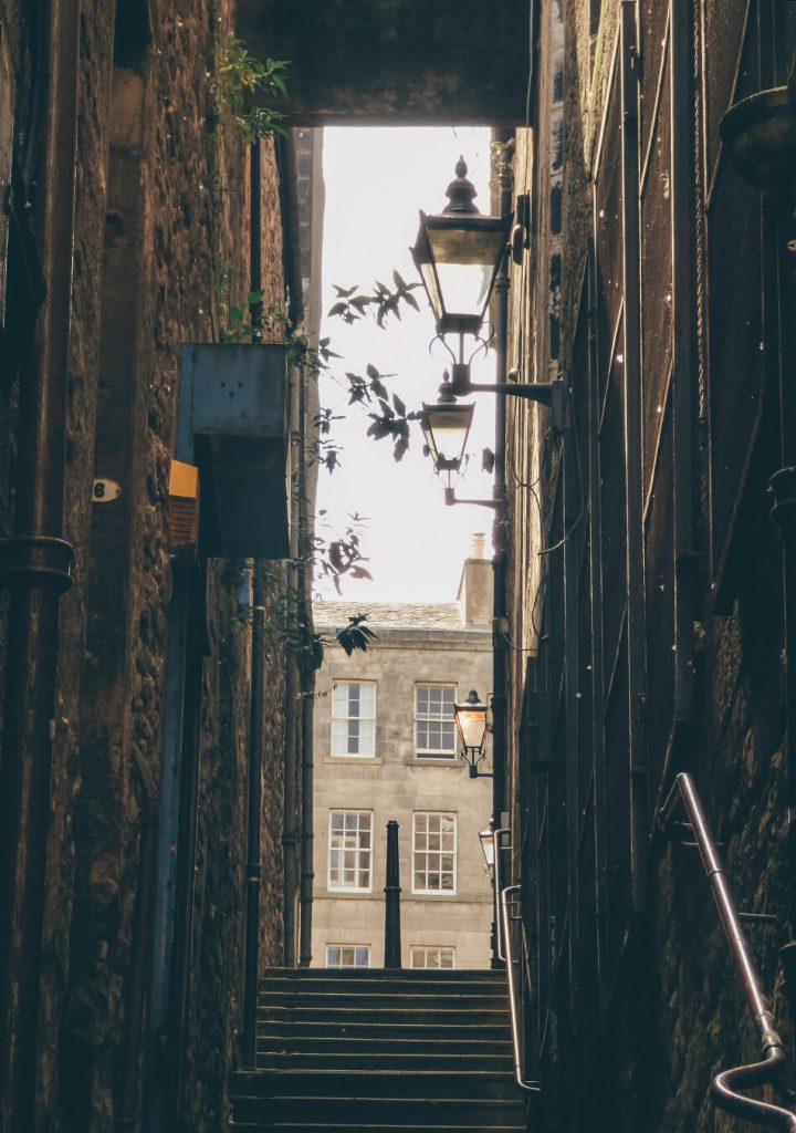 Narrow passageways in Edinburgh