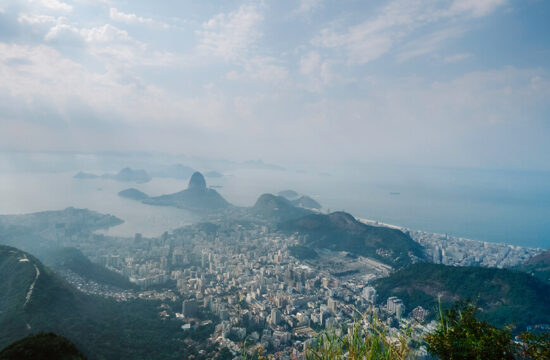 Amazing view over Rio de Janeiro from Christ Redeemer in Brazil