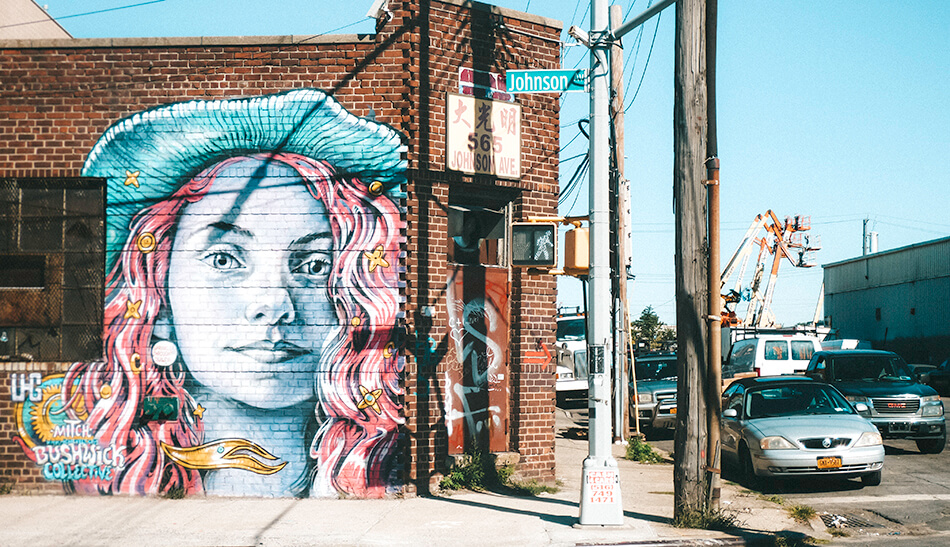 Walking through an open air museum of murals in Bushwick, Brooklyn