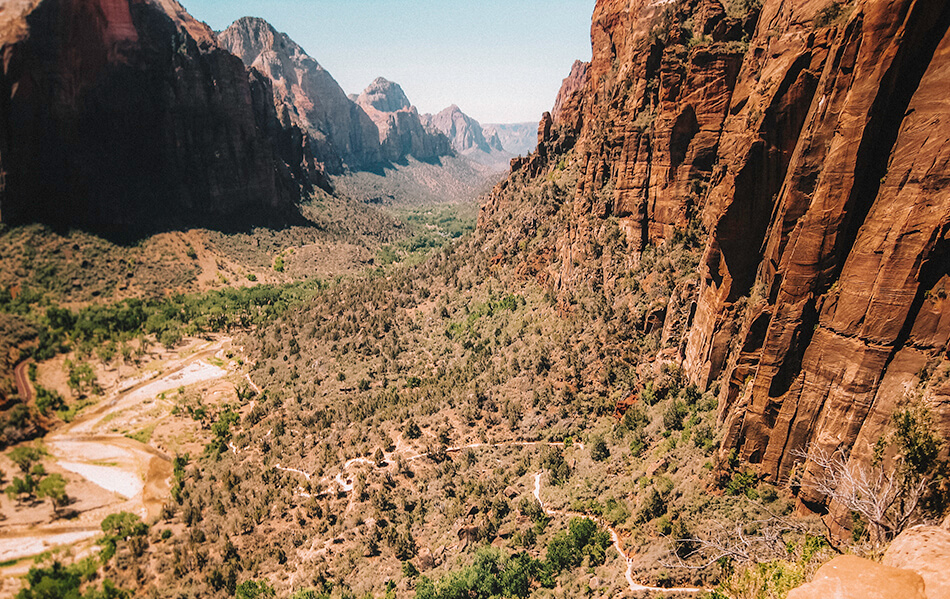 Hiking switchbacks to Angels Landing