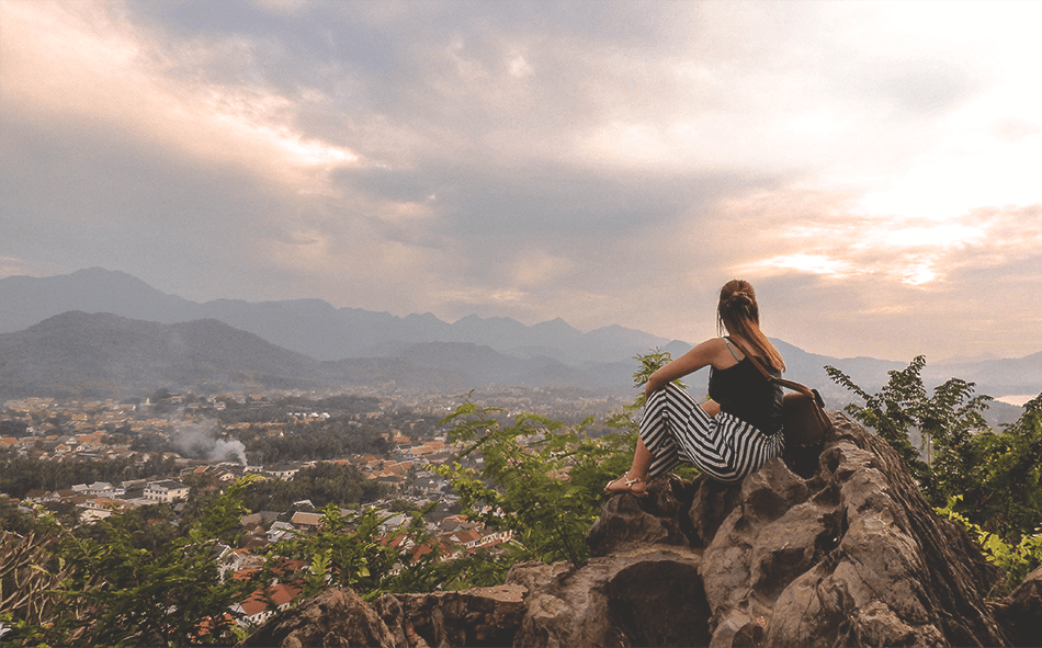 Enjoying the sunset over Luang Prabang from Phousi hill