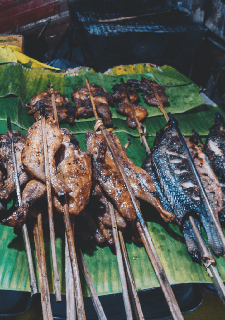 Night market streetfood in Luang Prabang, Laos