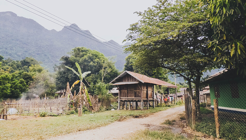 Local village in Vang Vieng