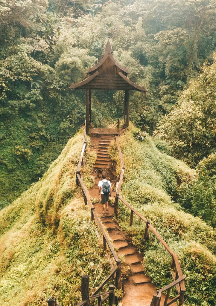 Exploring the surroundings of Tad Yuang Falls while drive the small Bolaven Plateau Loop
