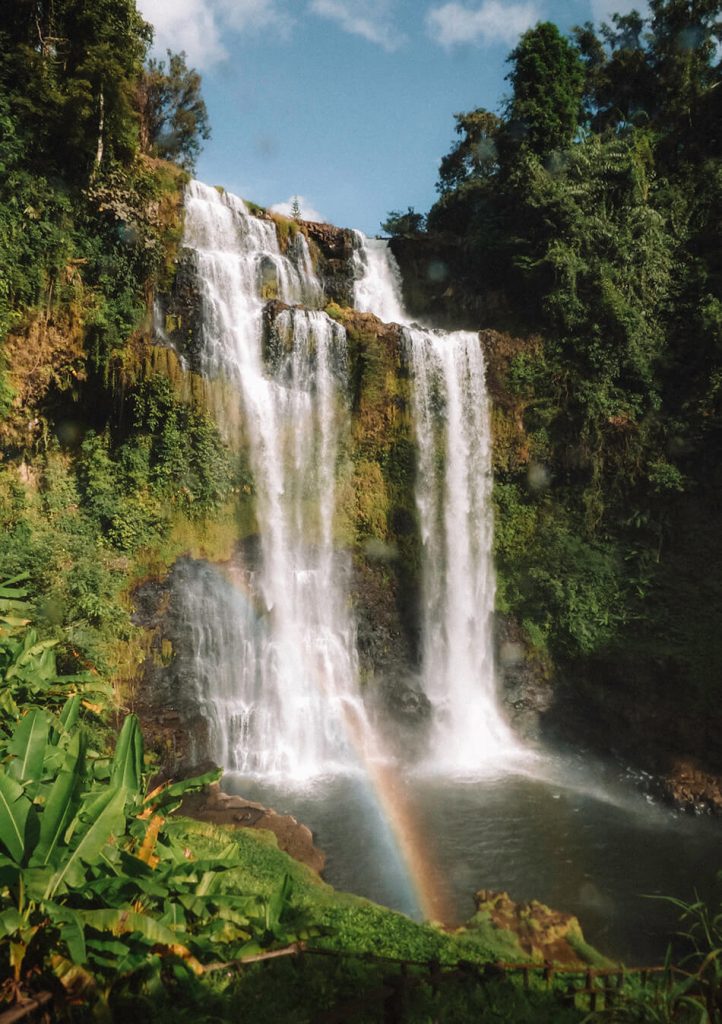View of the gorgeous Tad Yuang Falls while drive the small Bolaven Plateau Loop