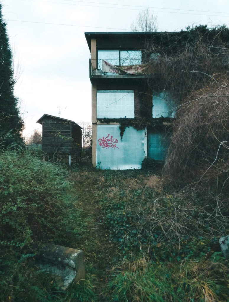 Abandoned homes turned into ruins