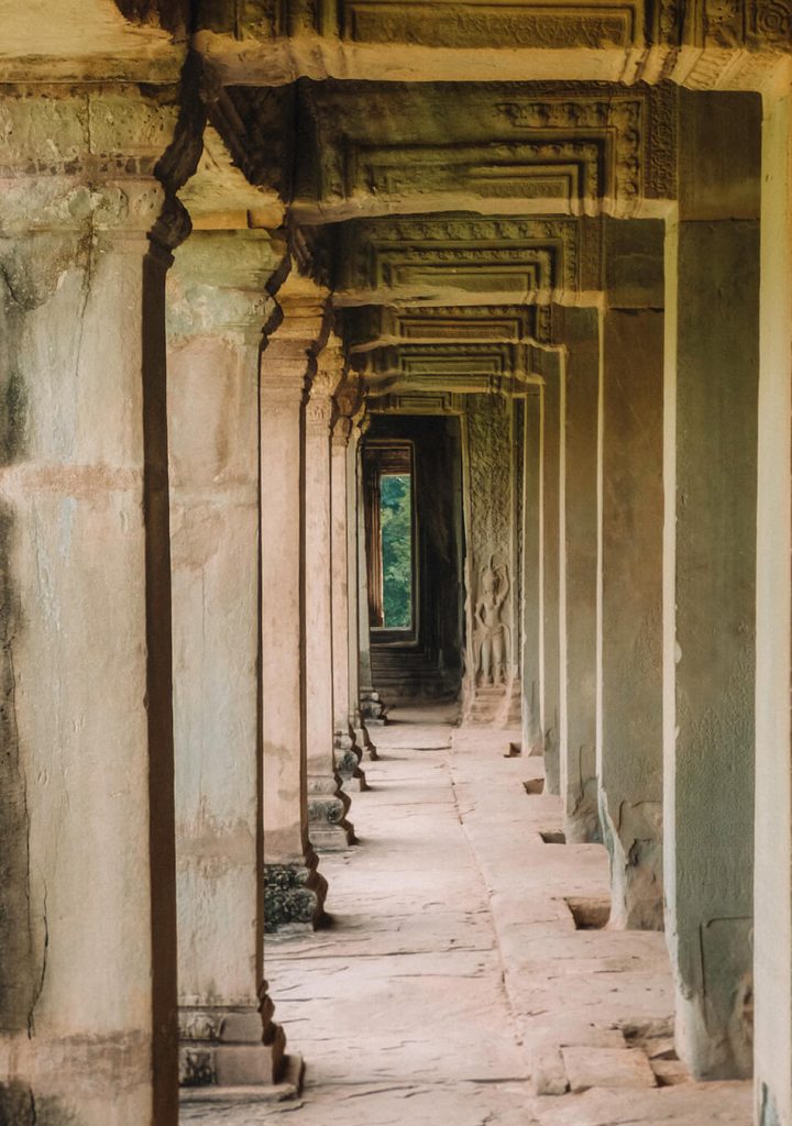 Inside Angkor Wat are endless galleries and delicately crafted fresco's along the inner walls