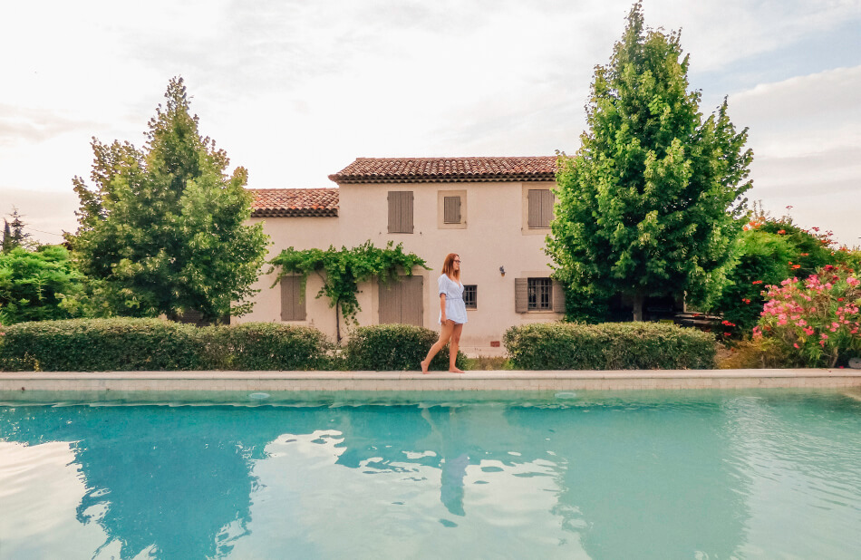 Our luscious pool at the Airbnb in Aix-en-Provence, France