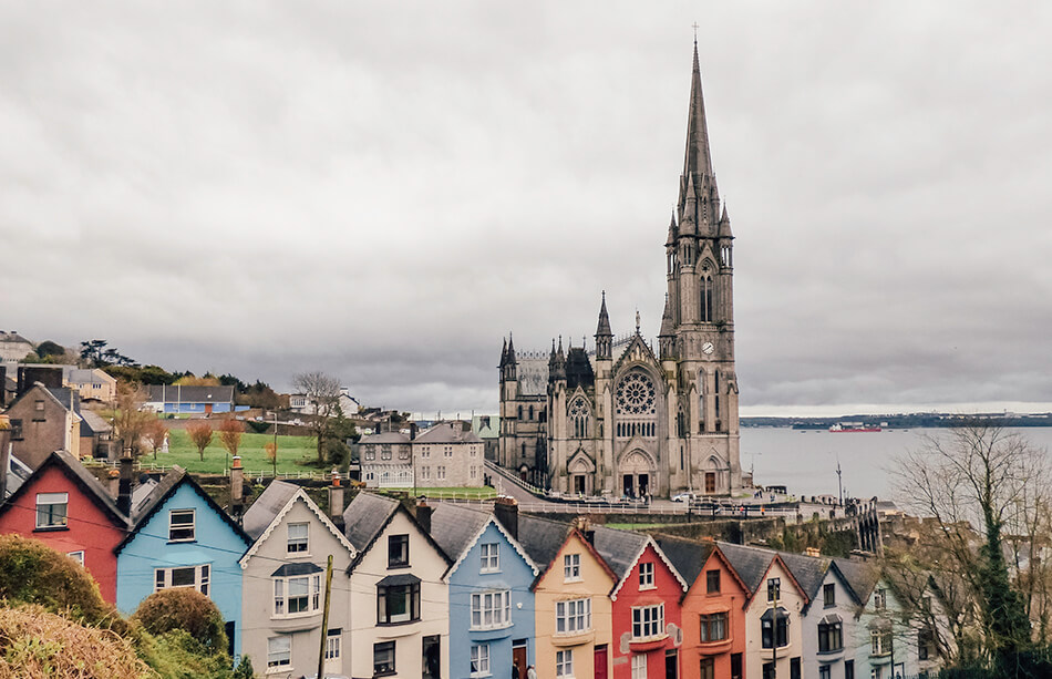 View over the Painted Ladies of Cobh, Ireland