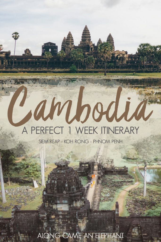 Thinking of traveling to the beautiful Cambodia? Then here's the perfect one week Cambodia itinerary for you! This itinerary includes stops in world famous Angkor Wat, capital Phnom Penh and the exotic island of Koh Rong. #cambodia #visitcambia #angkorwat #kohrong #phnompenh #cambodiaitinerary