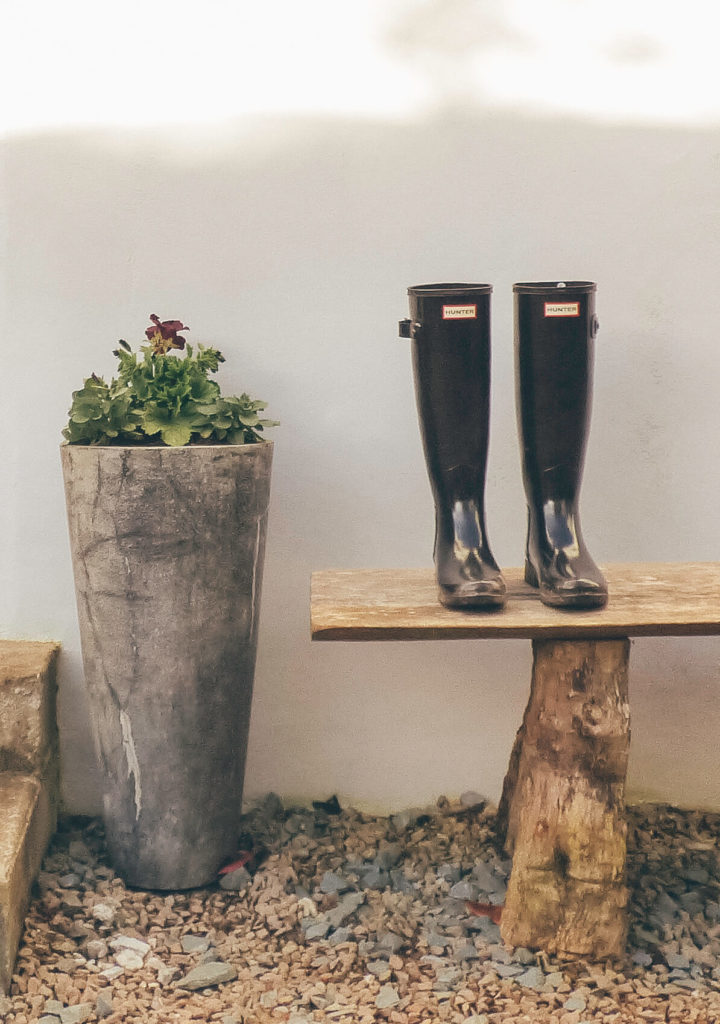 My hunter boots drying at our Airbnb in Killarney