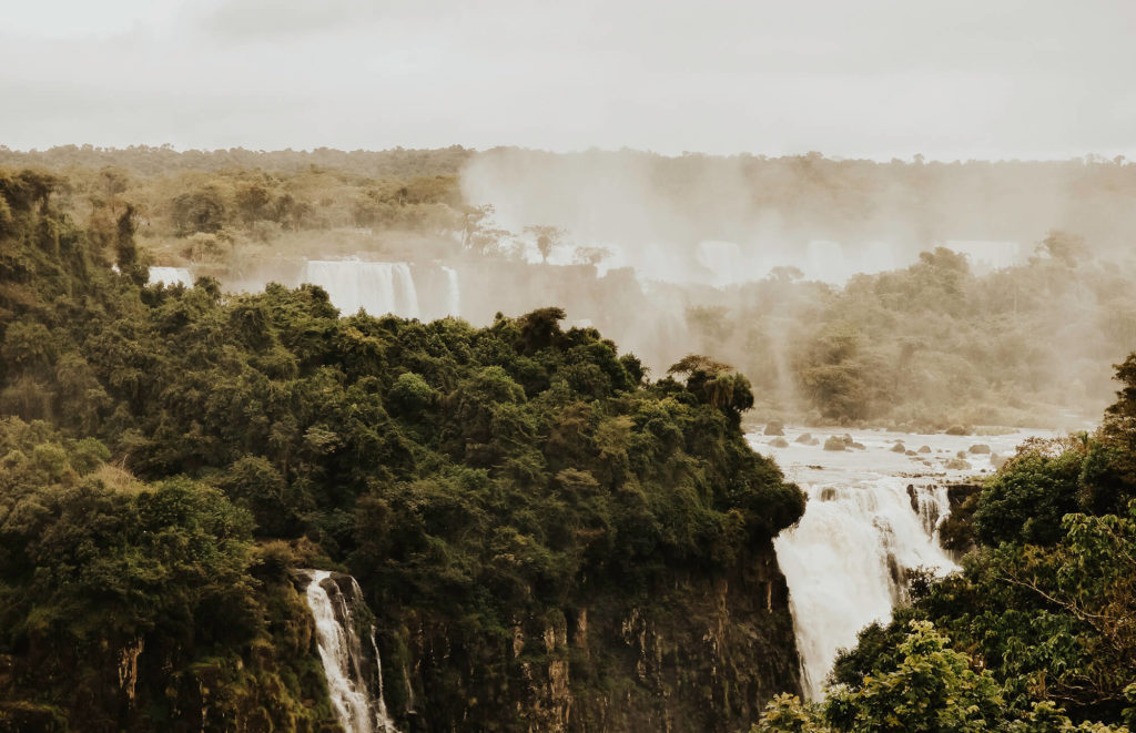 Spectacular view over the Iguaçu Falls from the Brazilian side during our 3 week Brazil itinerary