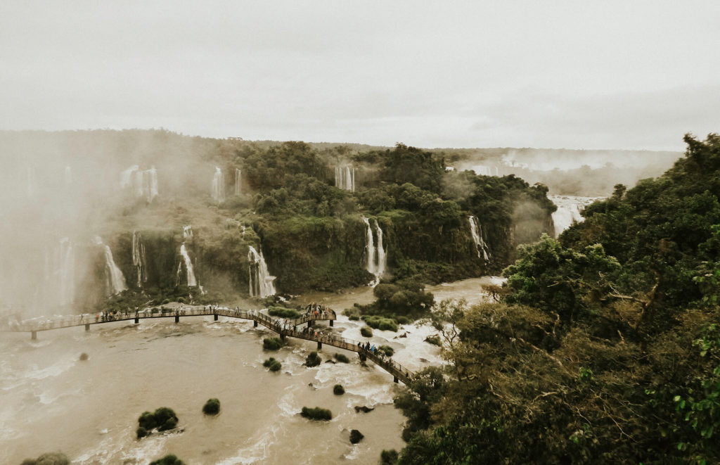 View over the Iguaçu Falls from the Brazilian side