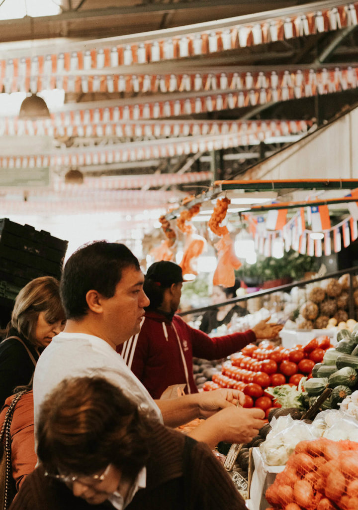 Locals doing their shopping in La Vega market
