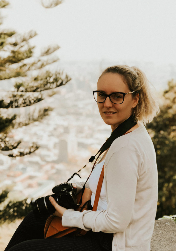 Taking in the views on our walking tour through Santiago at the top of Cerro San Cristóbal