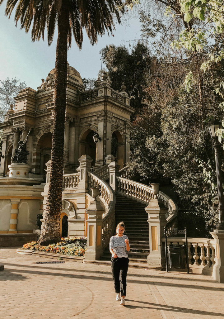 Yellow staircase at the Cerro Santa Lucia