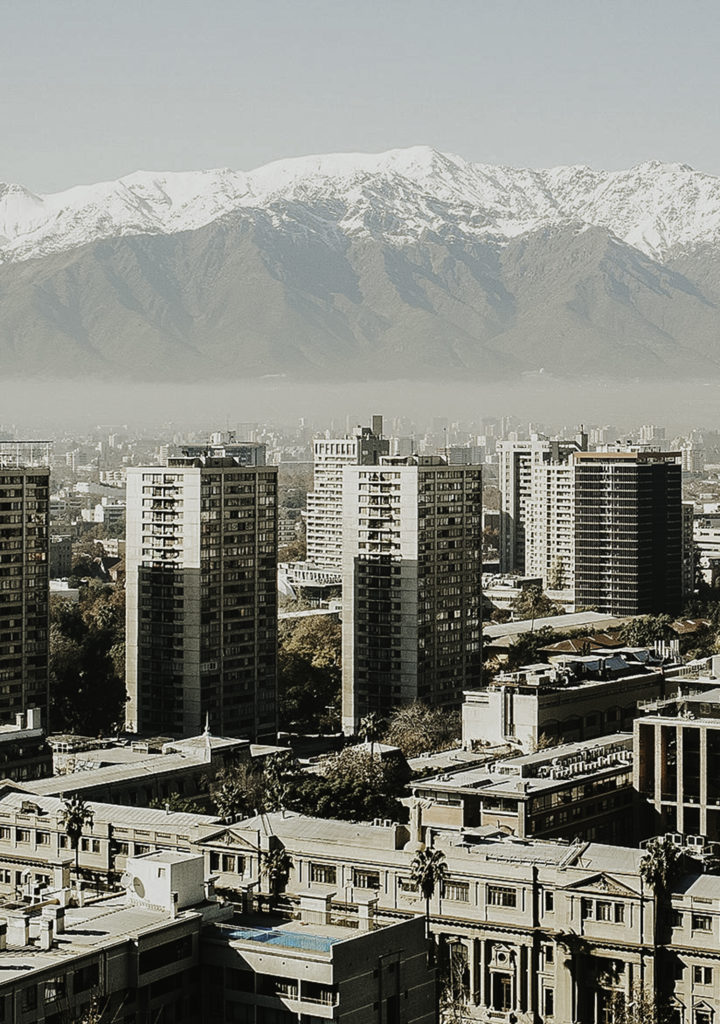 Spectacular views over Santiago from the top of Cerro Santa Lucia