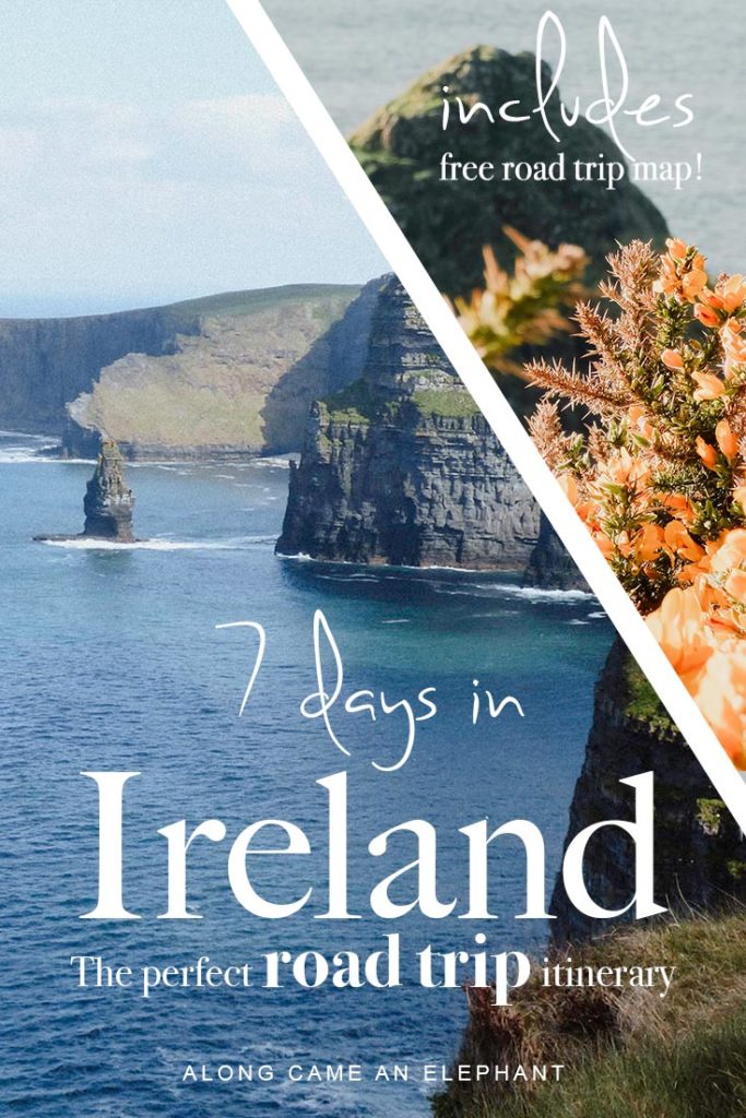 The perfect Ireland road trip itinerary and travel tips for your first trip to Ireland! This Ireland one week itinerary will take you along Ireland's best destinations like the Cliffs Of Moher, Dingle Peninsula, Ring of Kerry, the Wild Atlantic Way, Northern Ireland and more!
