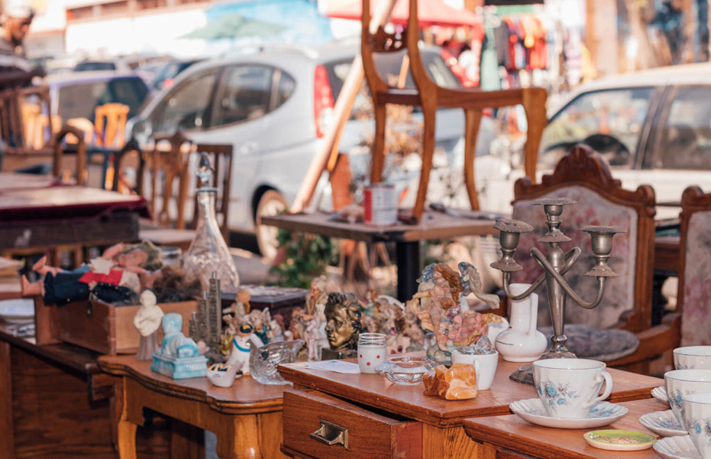 Antique market in Barrio Italia in Santiago ,Chile