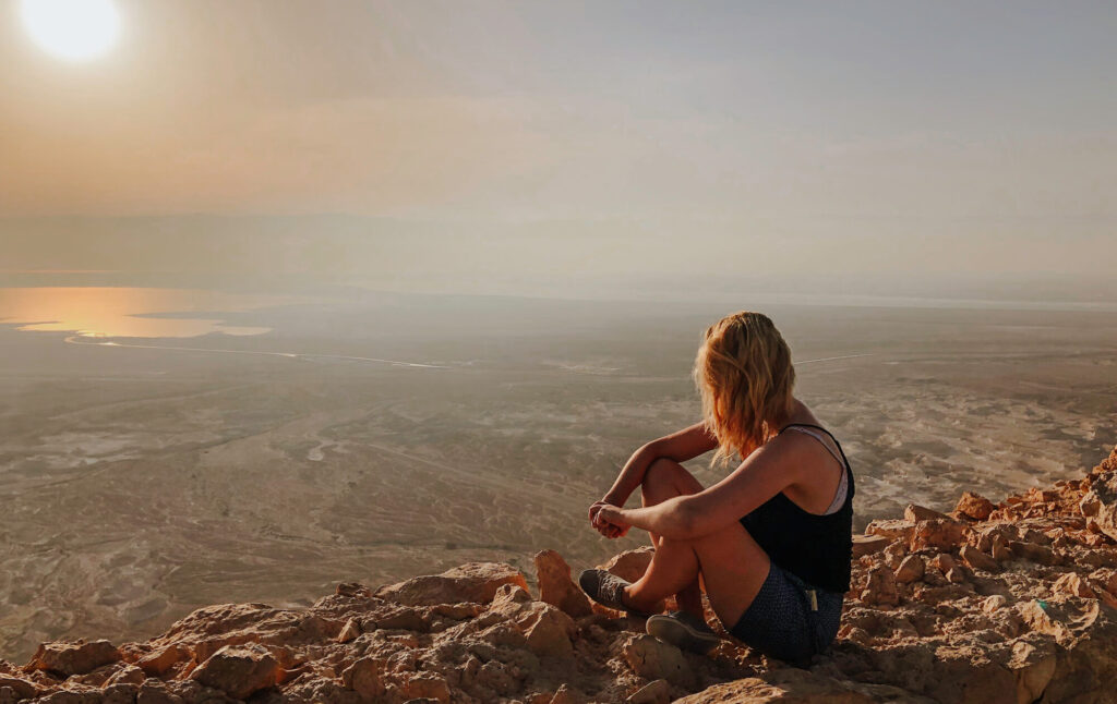 Hiking to the Massada Fortress in the Negev Desert