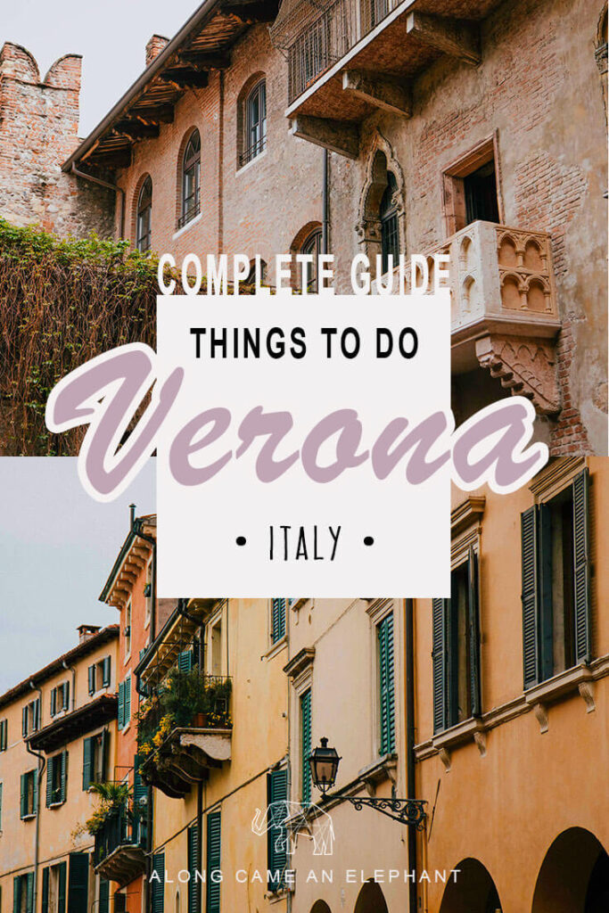 Our Free Walking Tour Verona takes you along the prettiests streets in Verona and the best things to do. Includes the Verona Arena, Juliet's House, Torre Dei Lamberti and cute piazzas! Includes a free walking tour Verona map. #travel #europe #italy #walkingtour