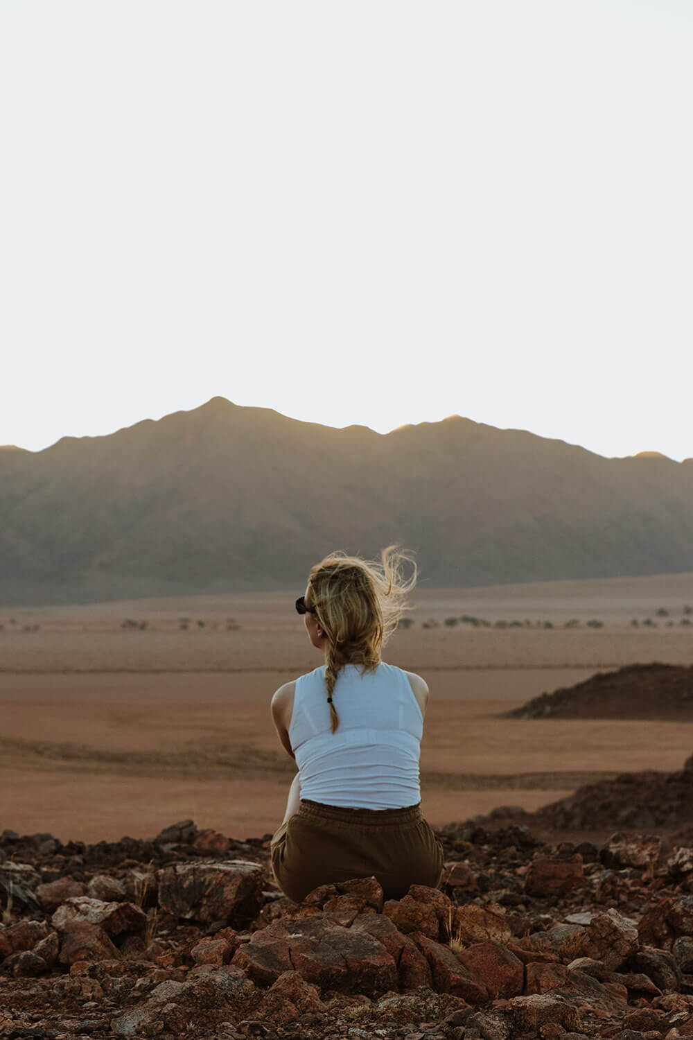 Enjoying the view during our sundowner at Namibia's Wildlife Sanctuary of Kanaan