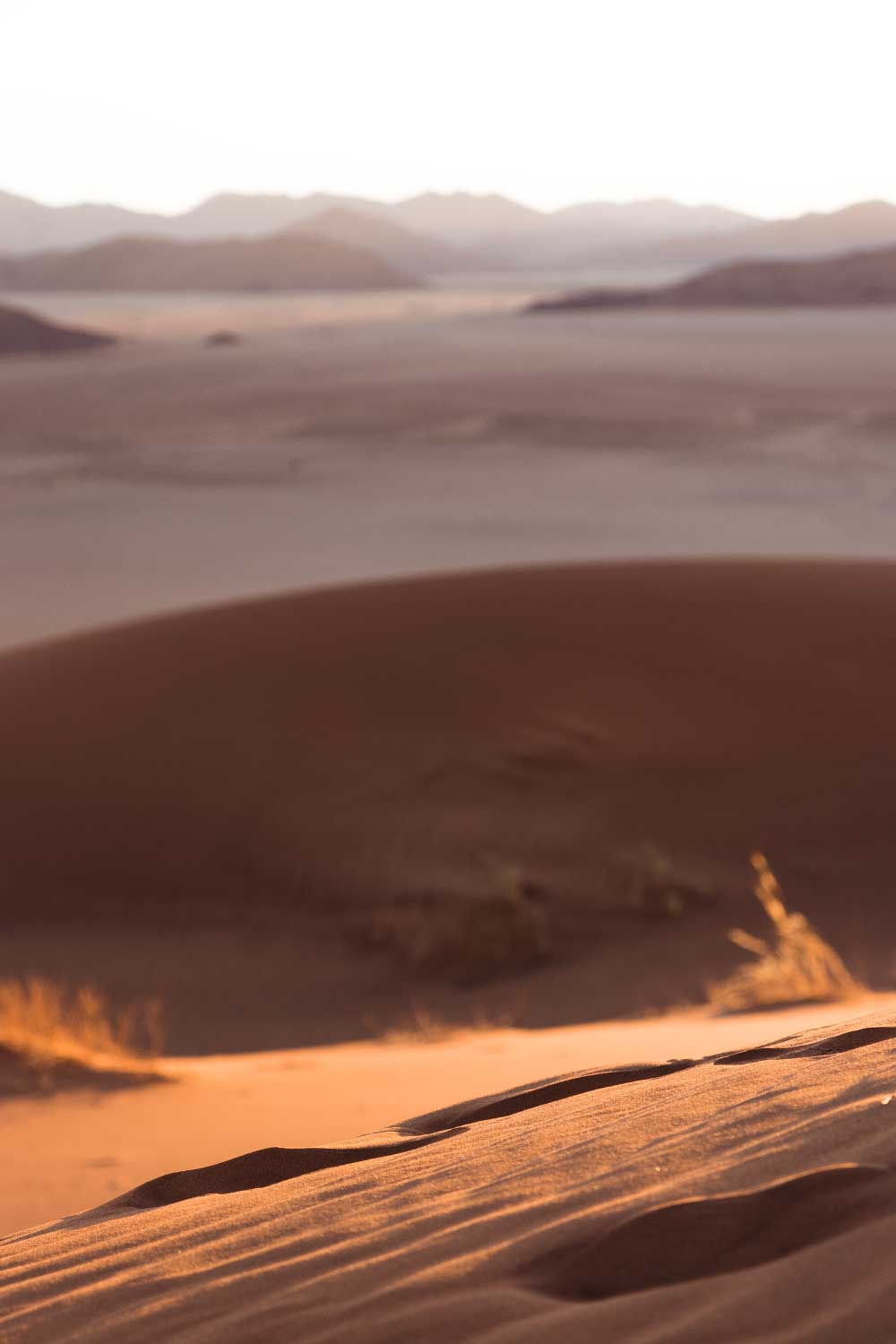 footprints in the sand at Kanaan Desert Retreat, an eco accommodation in Southern Namibia