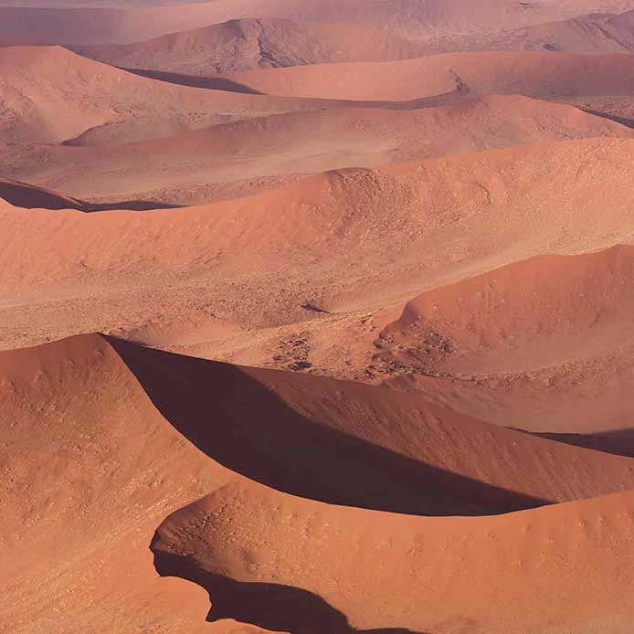 Floating in a hot air balloon over the Sossusvlei dunes