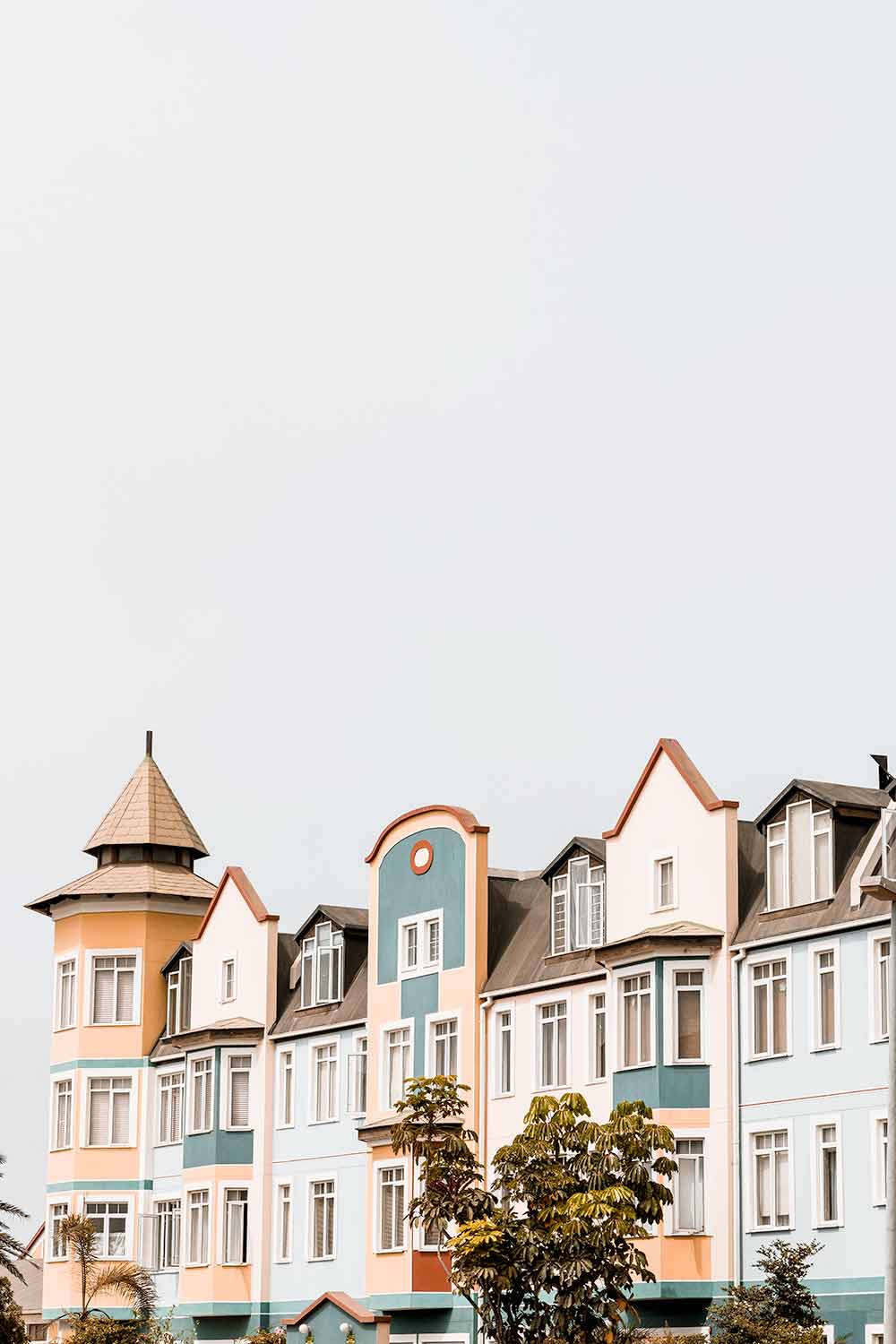 Colorful buildings in the streets of Swakopmund