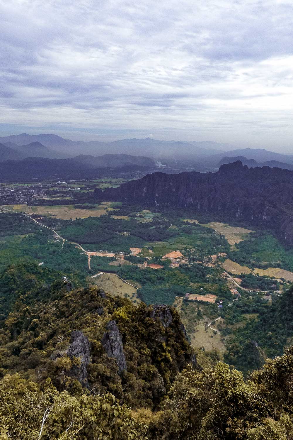 Gorgeous viewpoints over Laos' rice fields in Vang Vieng