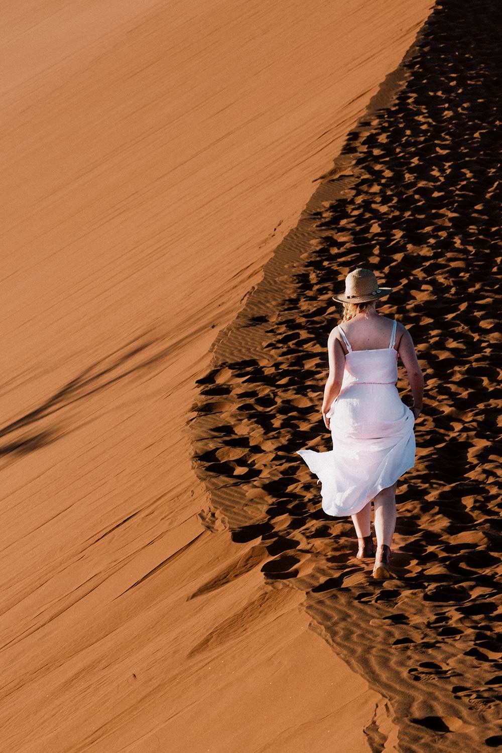 Climbing dune 45, one of the standard Sossusvlei activities in the National Park