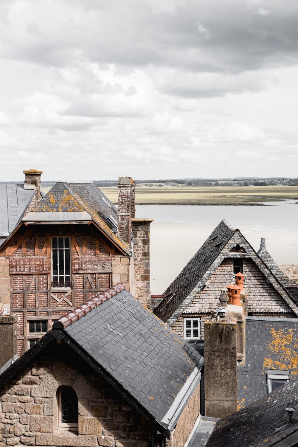 views from the village of Mont-Saint-Michel, France