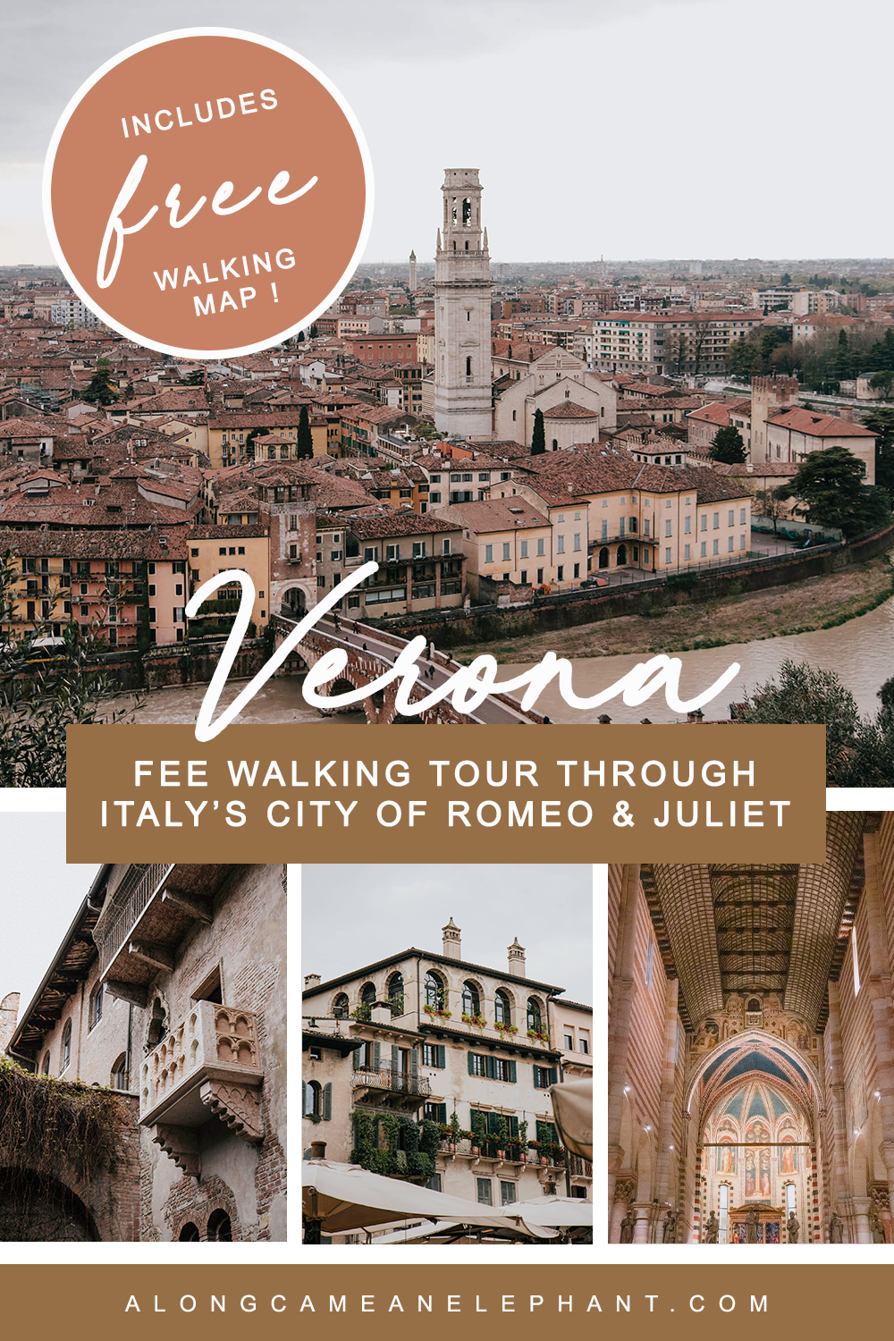 Our Free Walking Tour Verona takes you along the prettiests streets in Verona and the best things to do. Includes the Verona Arena, Juliet's House, Torre Dei Lamberti and cute piazzas! Includes a free walking tour Verona map.

#verona #europe #italy #walkingtour #romeo+juliet