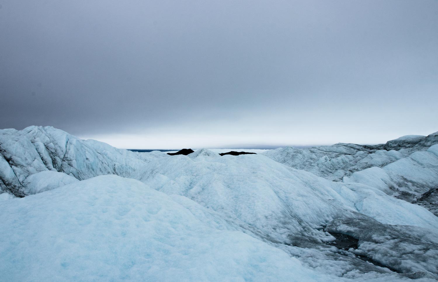 Middernachtzon op de Groenlandse ijskap