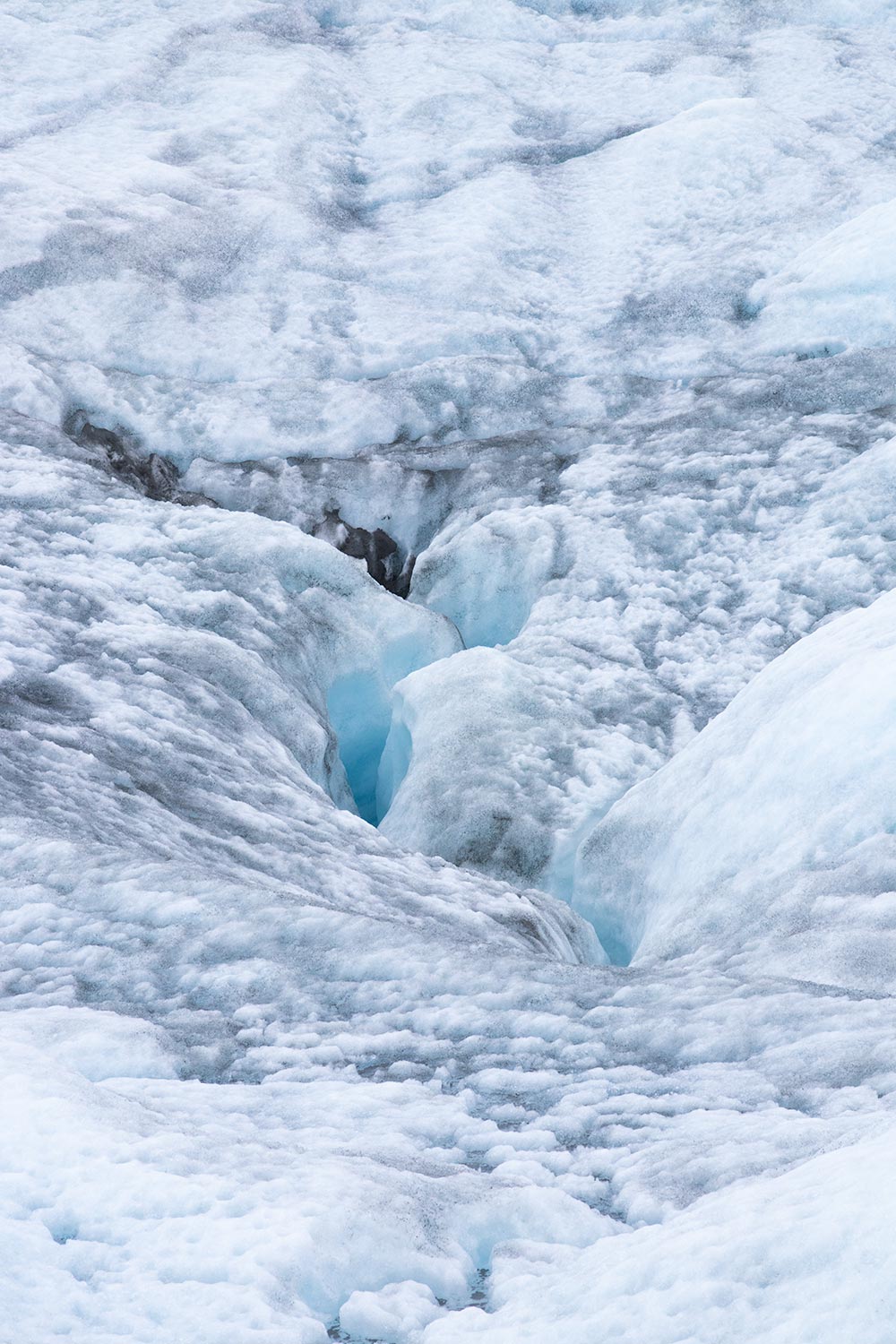 Crevasses of diepe kloven in de Groenlandse ijskap