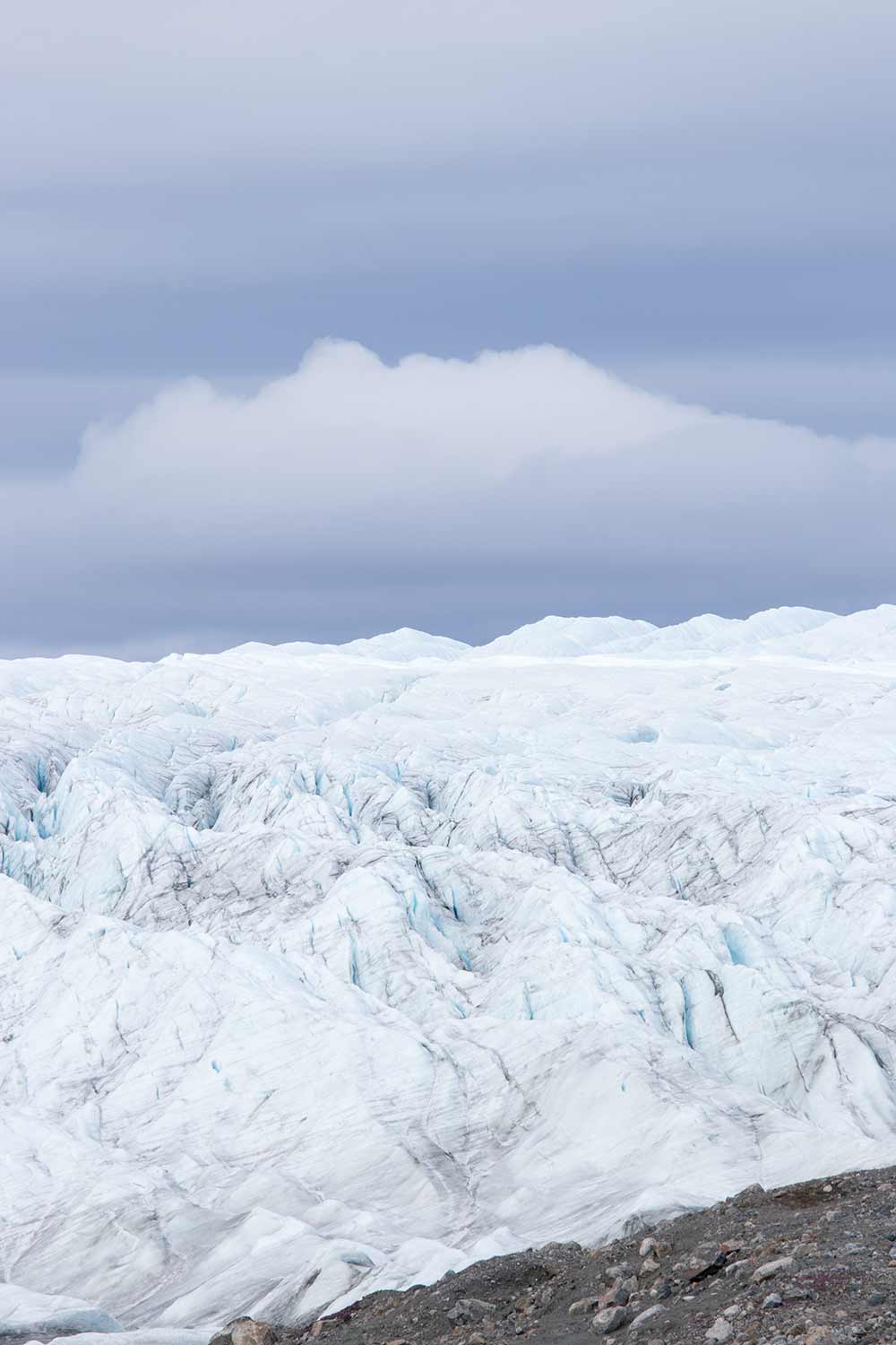 Uitzicht over de Groenlandse ijskap vanaf de moraine