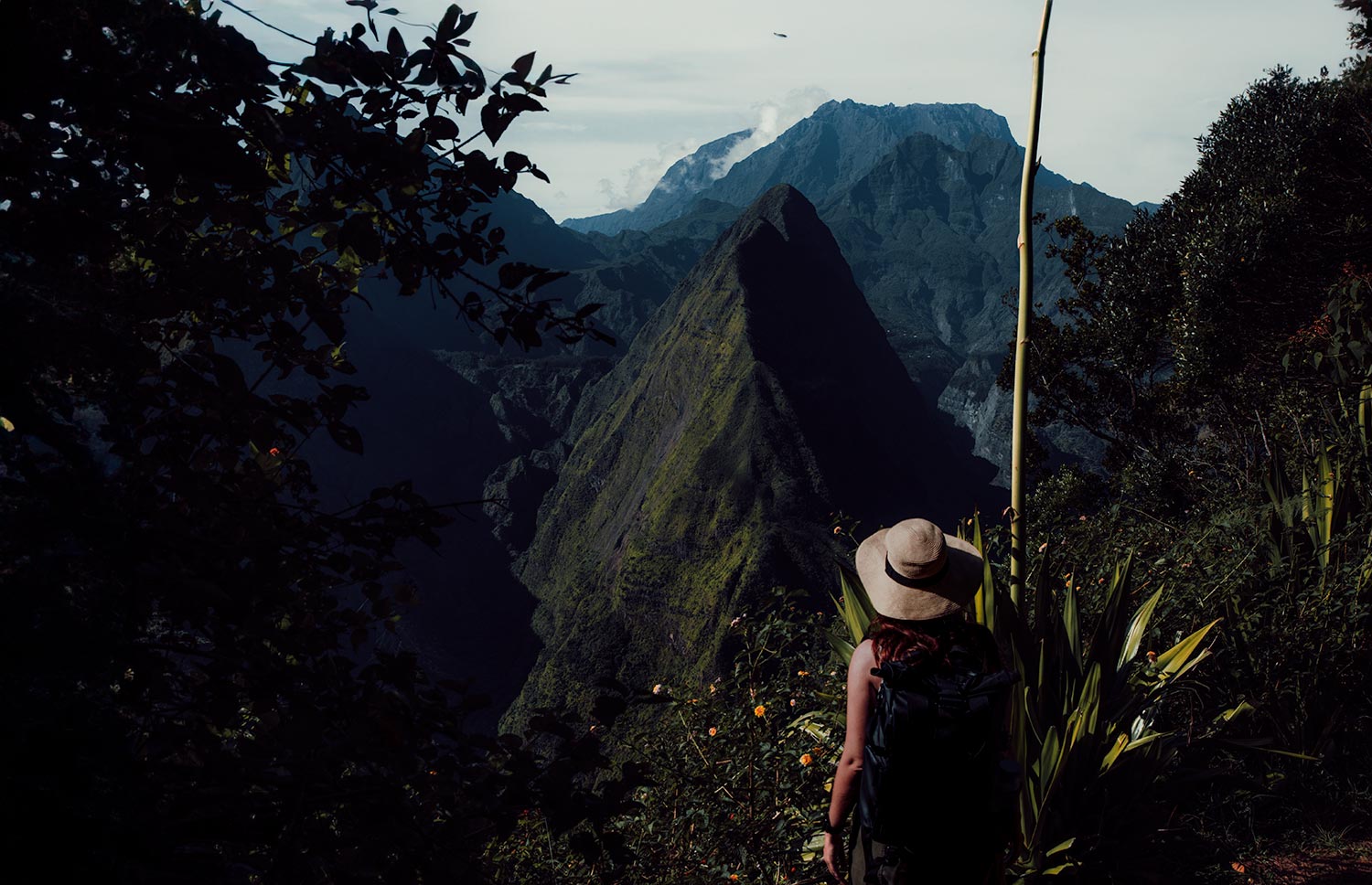 A breathtaking view of Cap Noir, showcasing the mesmerizing landscapes of La Réunion Island.