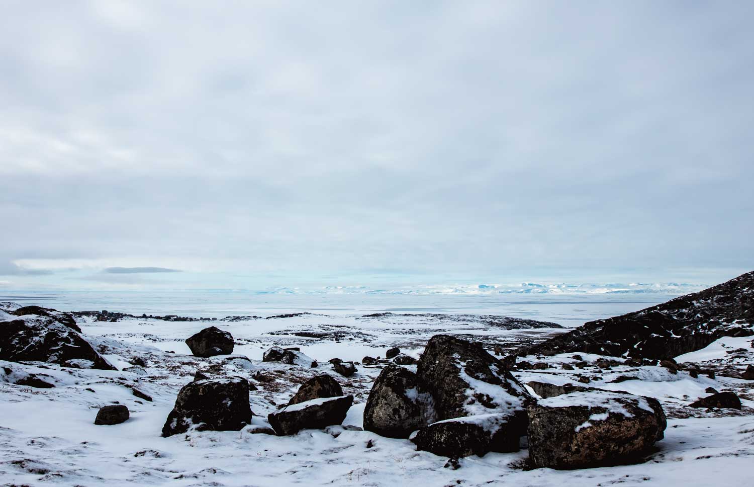 uitzicht na de klim met de hondenslee in Ilulissat, Groenland